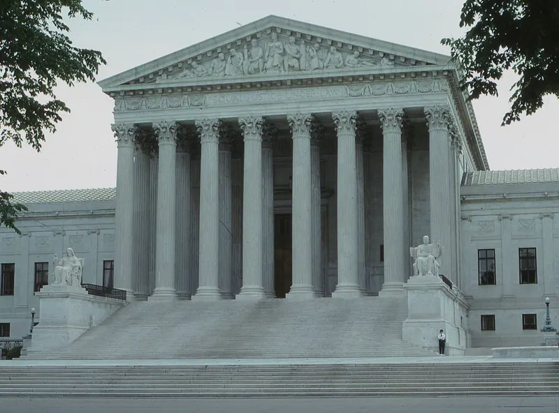 The Supreme Court building facade with its columns