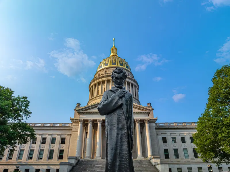 State capitol facade with columns